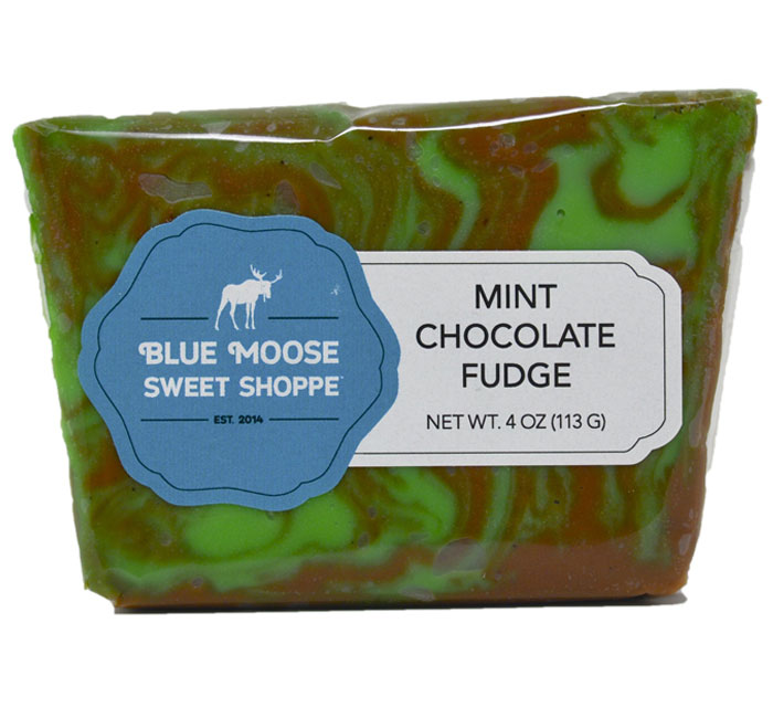 BLUE MOOSE SINGLE FLAVOR FUDGE IN DISPLAY MINT CHOC   02009B 