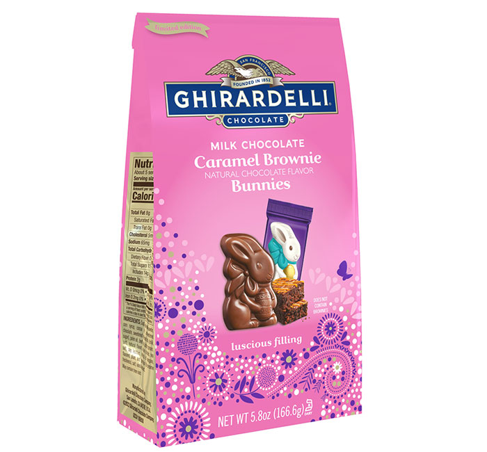 GHIRARDELLI MILK CHOCOLATE CARAMEL BROWNIE BUNNIES LG BAG