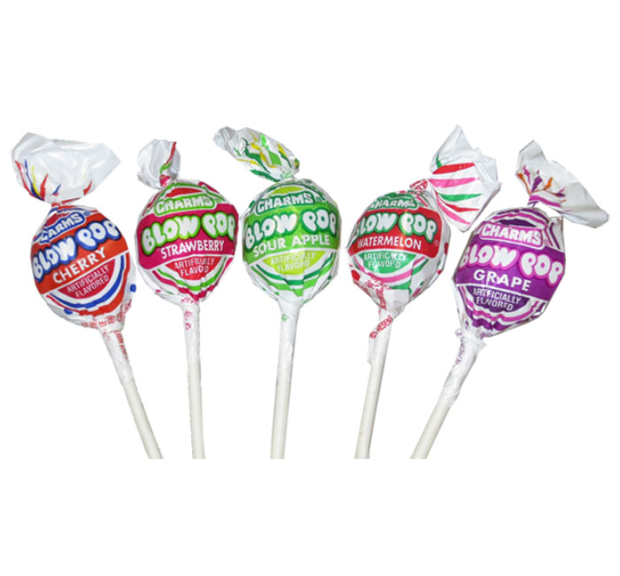 Charms Pops, Valentine, Cherry, Packaged Candy
