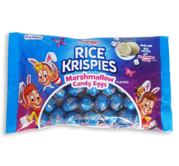 RICE KRISPIES W MARSHMALLOW CANDY FOILED EGGS LAYDOWN BAG