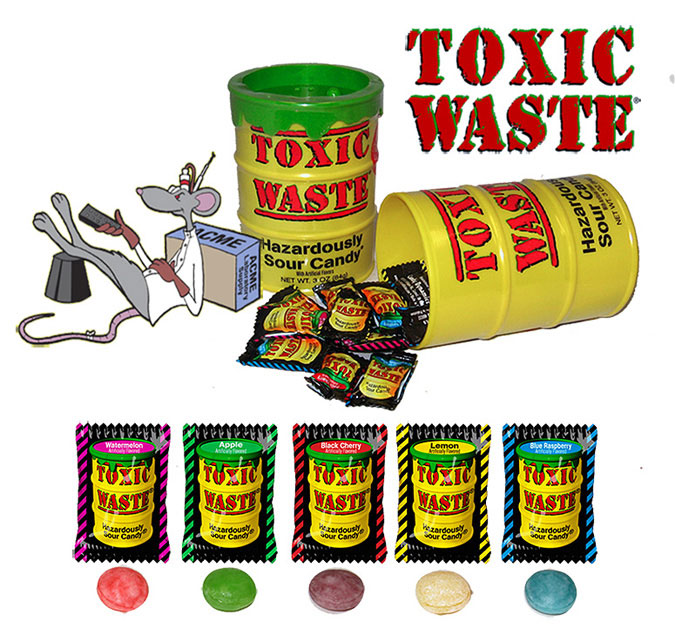 Toxic Waste Sour and Chewy Worms 3 oz. Theater Box